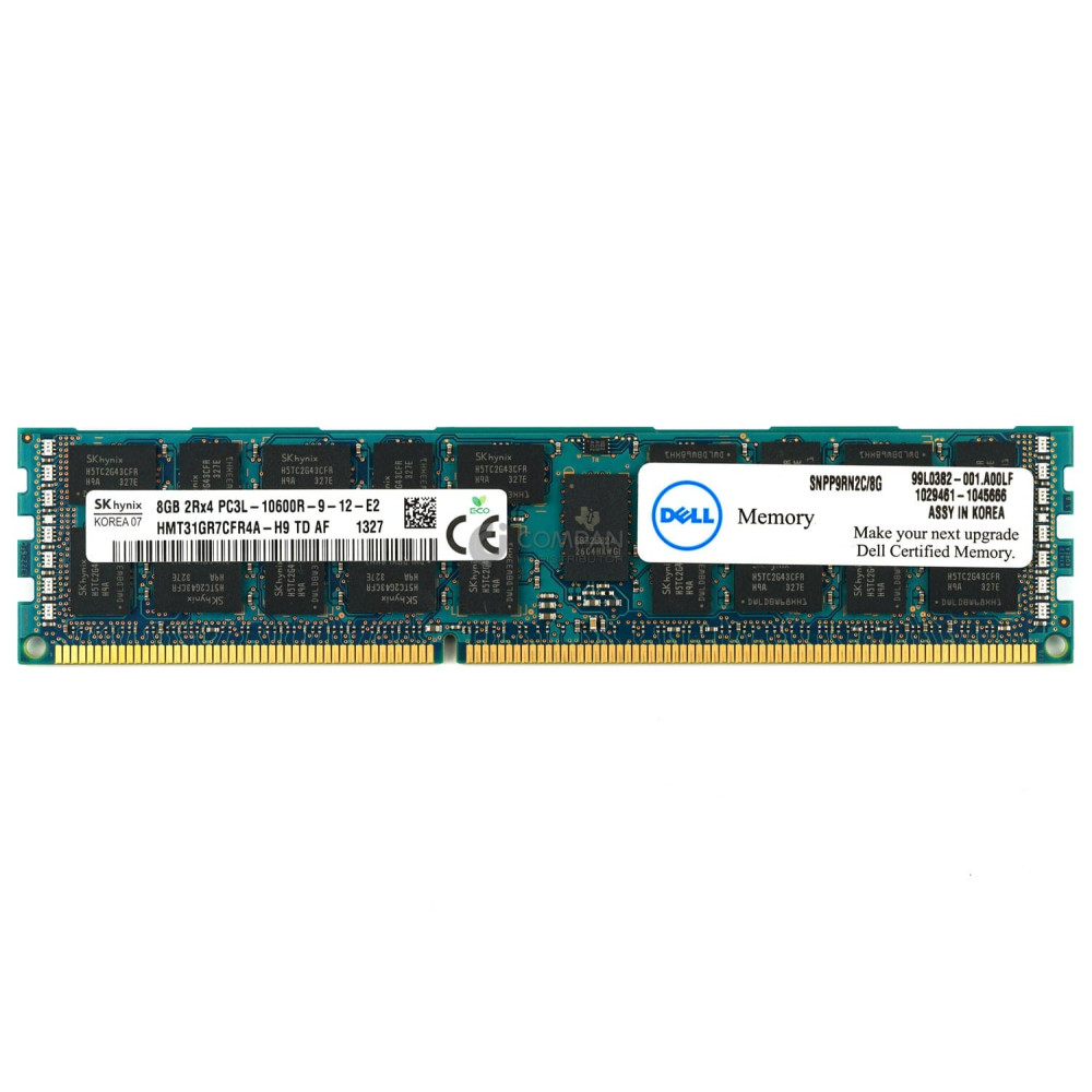 SNPP9RN2C-8G DELL MEMORY 8GB 2RX4 PC3L 10600R DDR3 RDIMM